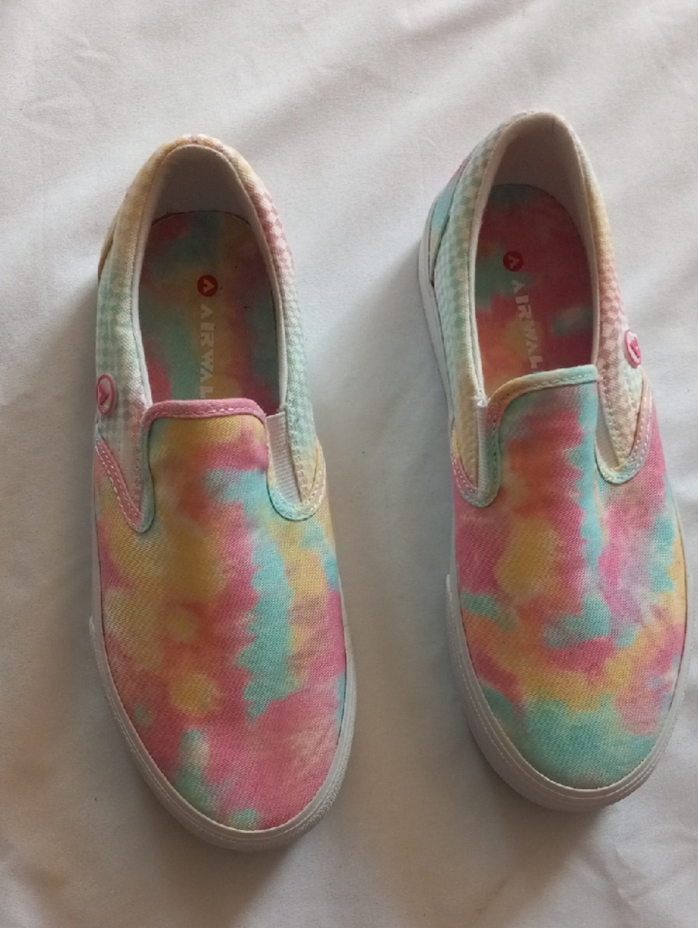 Airwalk Slip-On Tie-Dye Sneakers - Pink, Blue, Yellow SZ.8.5M